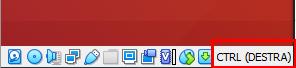 Tasto Host visualizzato sulla barra di stato di VirtualBox